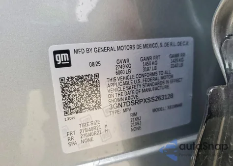 2025 Chevrolet Equinox Rs z USA, uszkodzony, nr VIN 3GN7DSRPXSS263128